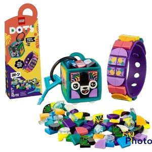 LEGO DOTS Neon Tiger Bracelet & Bag Tag 41945 DIY Craft Kit Bundle
